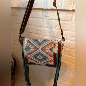 Myra Bag Rangoli leather and Hairon